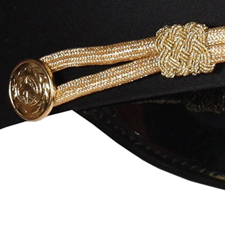 Thetru Admiralsmütze weiss, Kostümzubehör mit goldenem Emblem und Kordeln, einteilig, Universalgröße für Erwachsene – Bild 3