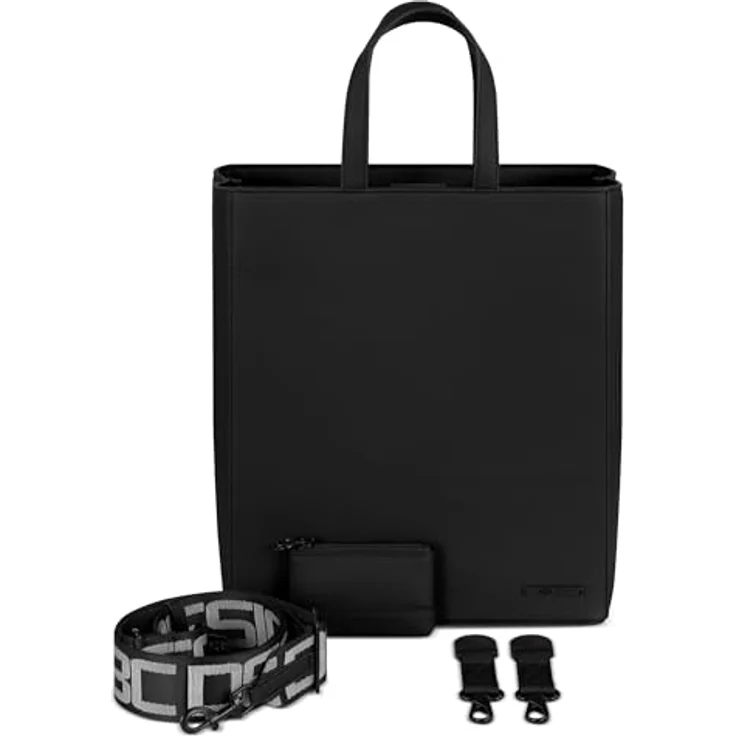 ABC Design Tote Bag Daily, Design-Tragetasche aus veganem Leder mit drei Staufächern, schwarz – Bild 2