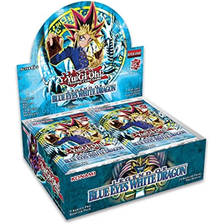 Yu-Gi-Oh! TRADING CARD GAME Legend of Blue Eyes White Dragon Display-Deutsche Ausgabe, 25th Anniversary Edition, Sammelkarten-Set mit 126 Karten