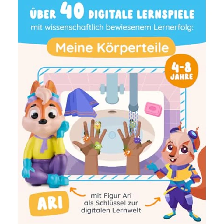 Edurino Figur Ari Meine Körperteile ab 4 Jahren inkl. App | Digitales Lernspiel | Die fünf Sinne | Hygiene & Zähne | Schutz & Bedürfnisse – Bild 2