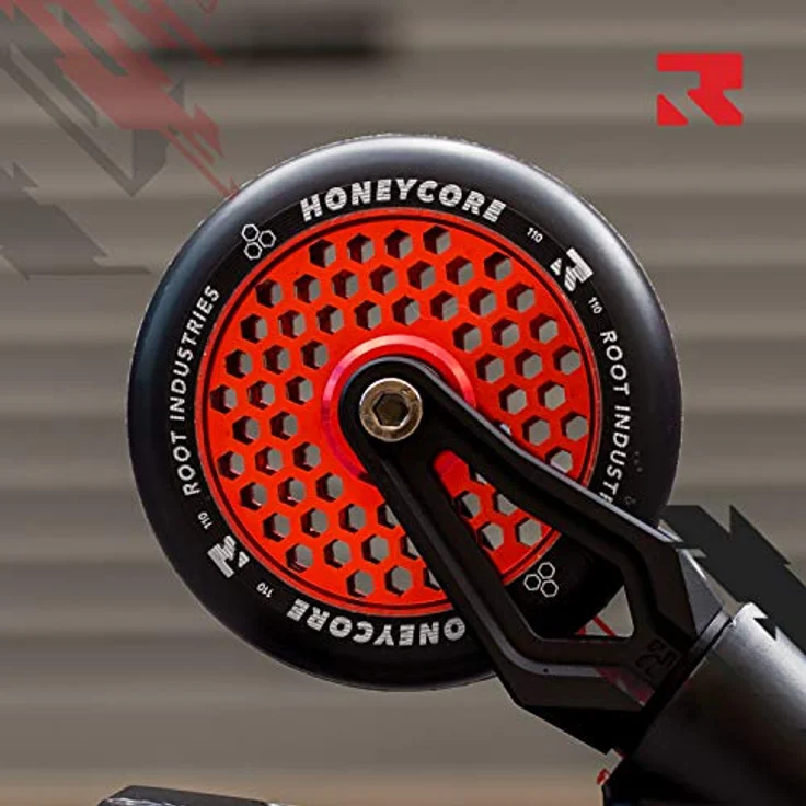 Root Industries Stuntscooter 2 x Root Industries Honeycore Stunt-Scooter Rolle 110mm Rot/PU Schwarz - Leichte Stunt-Scooter Rolle mit Honeycore Design – Bild 5