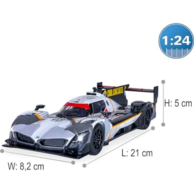 Grau BMW M Hybrid V8 Diecast Modellauto 1:24 inkl. Knopfzellen, grau – Bild 3