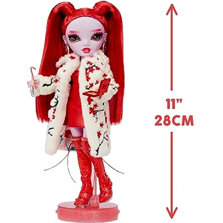 Rainbow High Shadow High Serie 3 - Rosie Redwood - Rote Modepuppe - Modisches Outfit, Extra-Langes Haar und mehr als 10 Bunte Spielaccessoires - Ideal für Kinder von 4-12 Jahren und Sammler – Bild 3