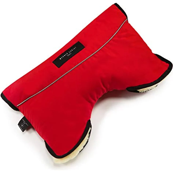 Kinderwagen-Muff aus Lammfell von WERNER CHRIST BABY - MOFFY ist der ideale Handwärmer für Buggys aus medizinischem Fell, einfache Handhabung, Handmuff in Chili Red (rot) – Bild 2