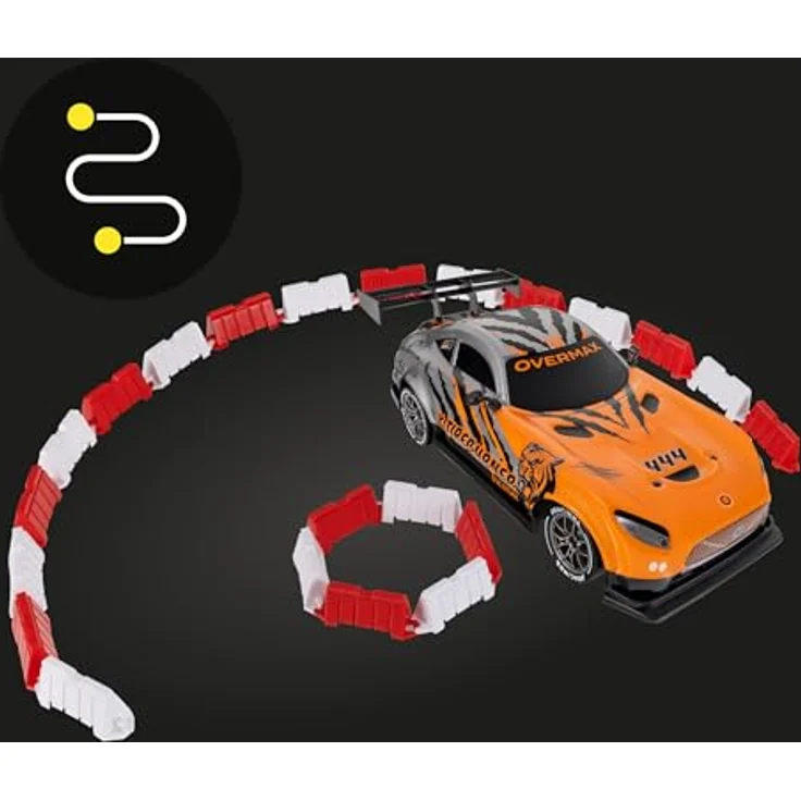 Overmax X-TIREBURNER RC-Auto, Drift-/Rennwagen mit 20 km/h, 2 Akkus, 2 Karosserien, LED-Beleuchtung, Plug’n’Play, Hindernisparcours-Set – Bild 4