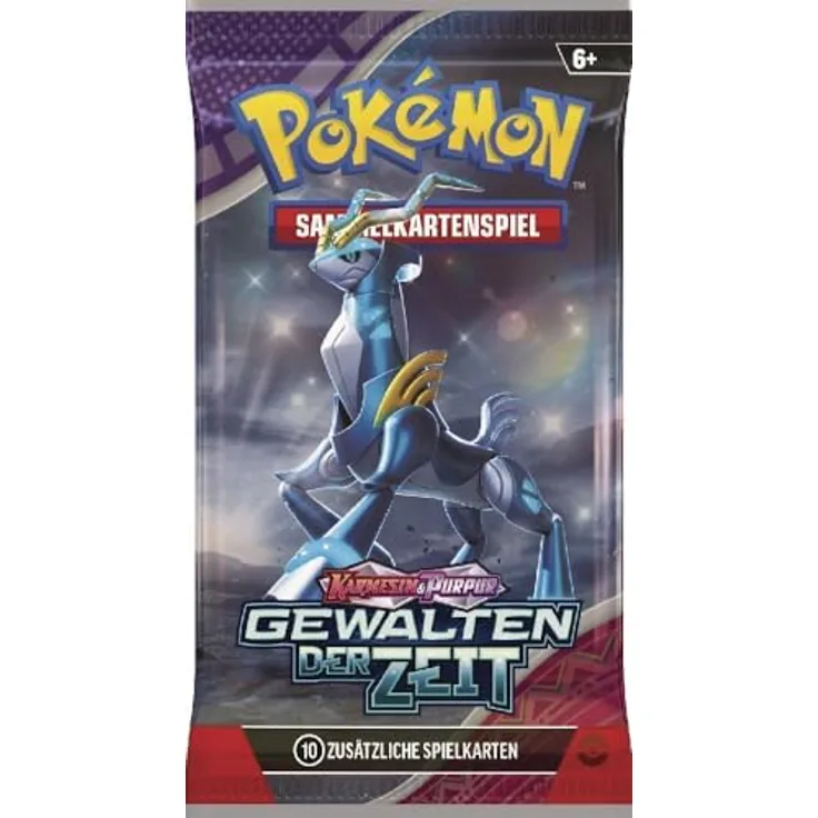 AMIGO Spiel + Freizeit GmbH Pokémon (Sammelkartenspiel), PKM KP05 Booster - Karmesin & Purpur – Gewalten der Zeit, 10 zufällig sortierte Karten, inklusive Code-Karte für Online-Boosterpack (Farbe: bunt)