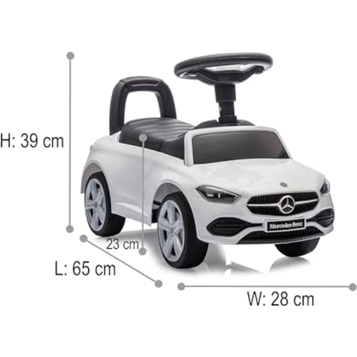 Weiss Mercedes-Benz C-Class Rutscher, Kinderfahrzeug mit originalgetreuer Optik, weiss – Bild 3