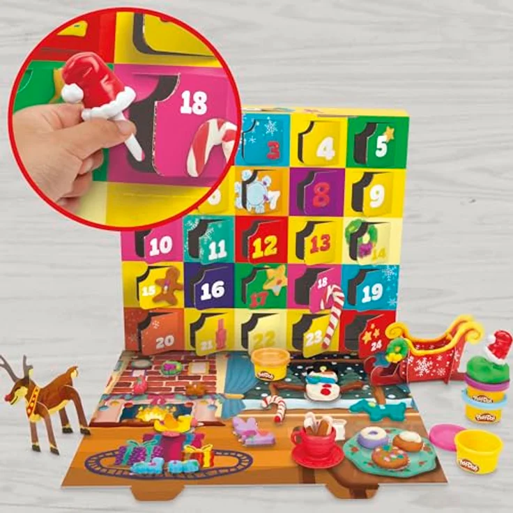 Hasbro Play-Doh Holiday Adventskalender, 24 Überraschungsgeschenke mit Play-Doh-Dosen und Zubehör – Bild 6