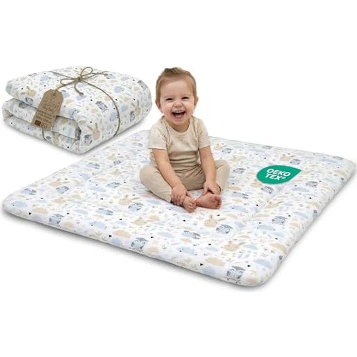 Totsy Baby Krabbeldecke Krabbelmatte – faltbare Spielmatte für Baby mit Oeko-Tex-Zertifikat, waschbar und komfortabler Polsterung, ideal für Kinderzimmer und Laufgitter – Bild 1