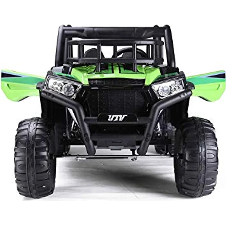 RIRICAR Kinder elektroauto 24V UTV, grün, Elektro Buggy 2 sitzer mit 2,4 GHz Fernbedienung, 2 x 200 W Motor, Eva-Räder, USB, SD-Karte, ab 3-8 Jahre – Bild 2