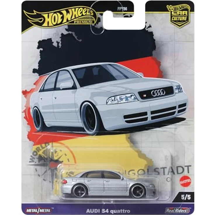 Hot Wheels Audi S4 Quattro HRV81, 1:64 Die-Cast Spielzeug-Rennwagen mit authentischen Details und Allradantrieb – Bild 1