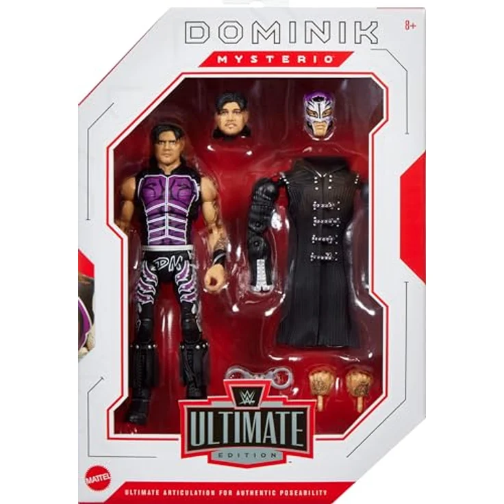Mattel WWE Ultimative Edition Actionfigur, 15,2 cm Dominik Mysterio, austauschbare Köpfe & Hände, 30 Gelenkpunkte, TrueFX-Technologie – Bild 2