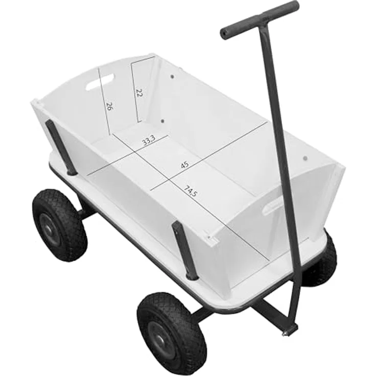 Ambia Garden Bollerwagen, Braun-Grün, aus Holz und Metall, 95x97x61 cm, CE-zertifiziert, ideal für Baby und Kind – Bild 6