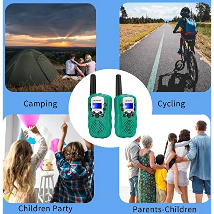 Retevis RT388 Walkie Talkies für Kinder, größere Reichweite 8 Kanäle Taschenlampe VOX, Spielzeug Geschenk ab 3-12 Funkgerät, für Camping Wandern, Garten (2er Pack, Grün) – Bild 5