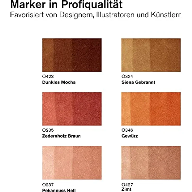 Winsor & Newton ProMarker 0290115, Professioneller Layoutmarker mit 2 Spitzen, fein und breit, Set Hauttöne 2, 6 Farben für Zeichnungen und Design – Bild 2
