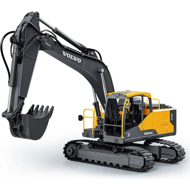 Robitronic Double E Volvo EC160E RC Bagger 1:16 RTR mit Metallgetriebe, 3-in-1 Werkzeug-System und 1,5 kg Hebekraft