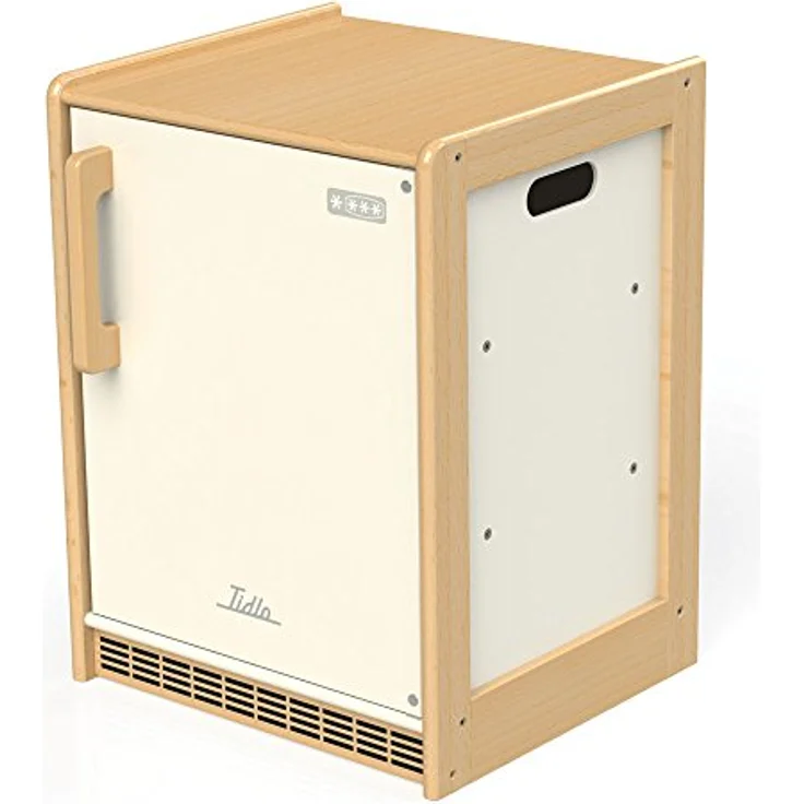 Tidlo T0303 Kühlschrank aus Holz, spielbereites Küchenzubehör mit Belüftungsdetails, Mehrfarbig – Bild 1