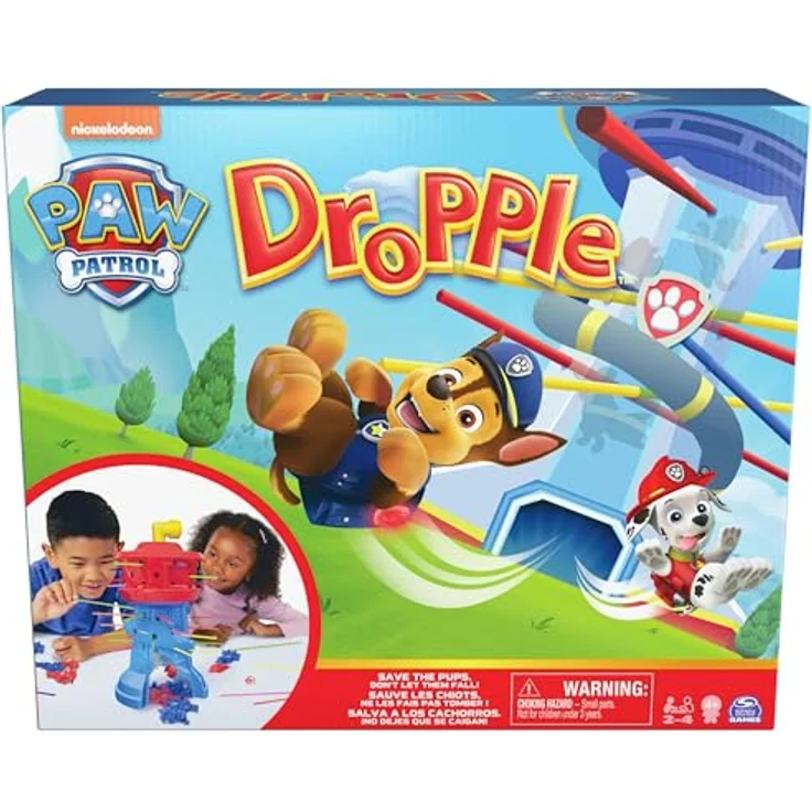 Spin Master Games - PAW Patrol Dropple - Brettspiel mit PAW Patrol Hauptquartier, für 2-4 Spieler ab 4 Jahren, spannender Spieleklassiker – Bild 1