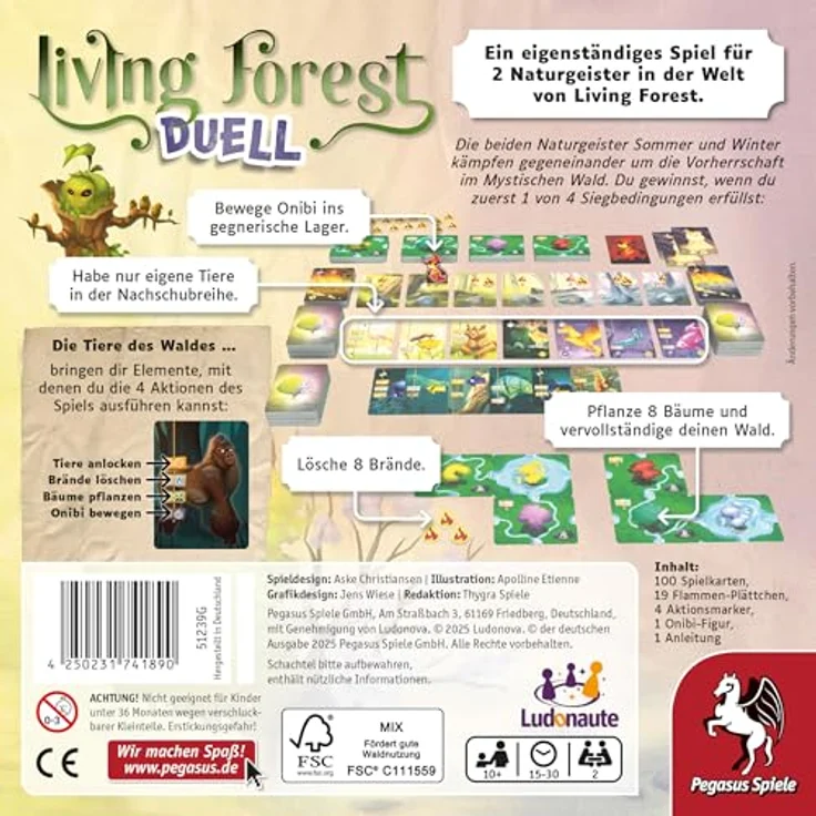 Pegasus Spiele Living Forest Duell, Brettspiel für Familien mit strategischem Gameplay – Bild 4