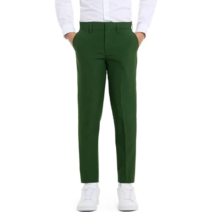 OppoSuits Teen Glorious Green Anzug, Slim-Fit Kostüm mit Ein-Knopf-Sakko und Krawatte, moosgrün, Größe 170 – Bild 4