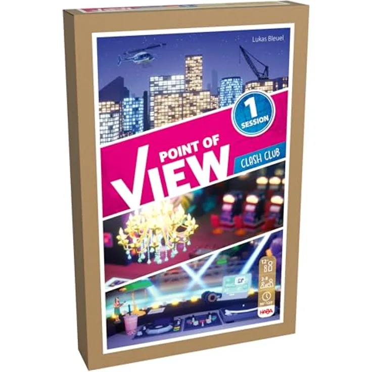 HABA Point of View: Clash Club – Kompaktes Detektiv- & Rätselspiel für 2–4 Spieler ab 8 Jahren mit 4 Faltplänen und 60 Rätselkarten – Ideal für unterwegs