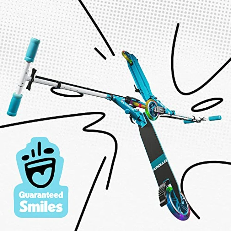 Apollo Skyracer City Roller mit LED Leuchträdern | Roller Kinder 6 Jahre | City Scooter mit Federung | Tretroller für Kinder und Teens | klappbar und höhenverstellbar, blau – Bild 5
