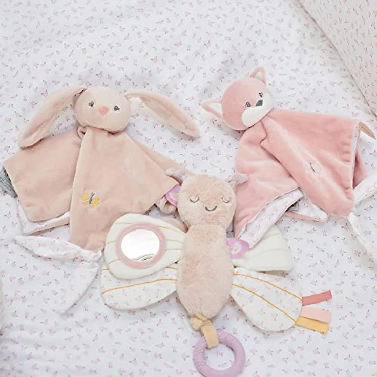 Nattou Aktiv-Spielzeug Schmetterling, Aus Polyester, Mit verschiedenen Aktivitäten, Ca. 30 cm, Alice und Pomme, Altrosa – Bild 3