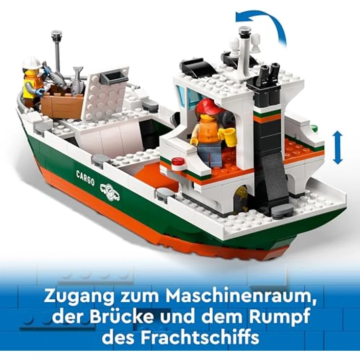 LEGO® Konstruktionsspielsteine Hafen mit Frachtschiff (60422), LEGO City, (1226 St), Made in Europe – Bild 4