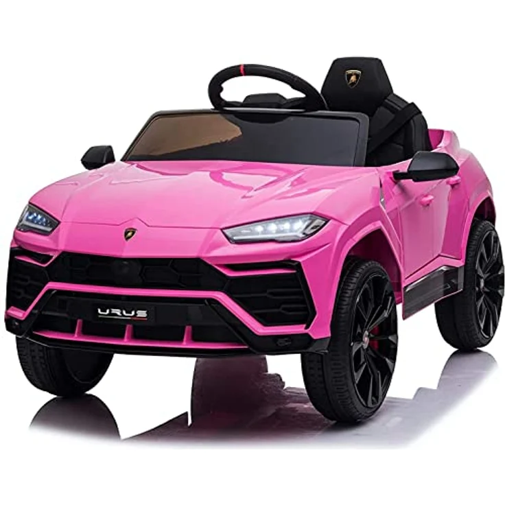 FINOOS Lambo Urus Elektroauto für Kinder, Originallizenz, 2 Motoren, vertikal öffnende Türen, 12-V-Batterie, 2,4-GHz-Fernsteuerung, (Rosa) – Bild 1