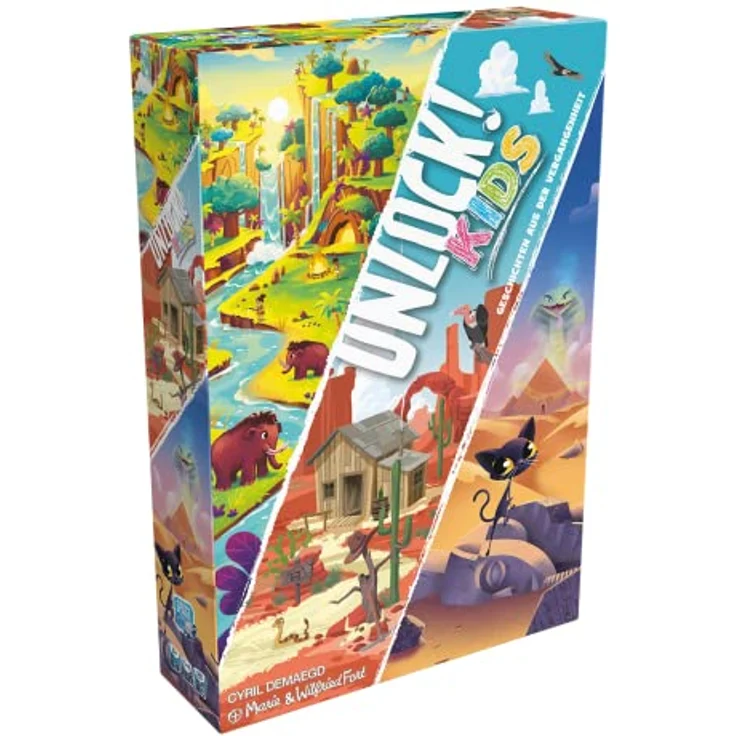 Asmodee Unlock! Kids: Geschichten aus der Vergangenheit, Kinderspiel, Rätselspiel, 1-4 Spieler, Ab 6+ Jahren, 20 Minuten, Deutsch, Mehrfarbig, Bunt - Brettspiel – Bild 1