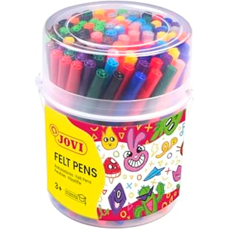 Jovi Filzstift Marker-Set MAXI 96 Stück, Bunte Filzstifte mit 3 mm Spitze, ergonomisch (96 Stück) – Bild 3