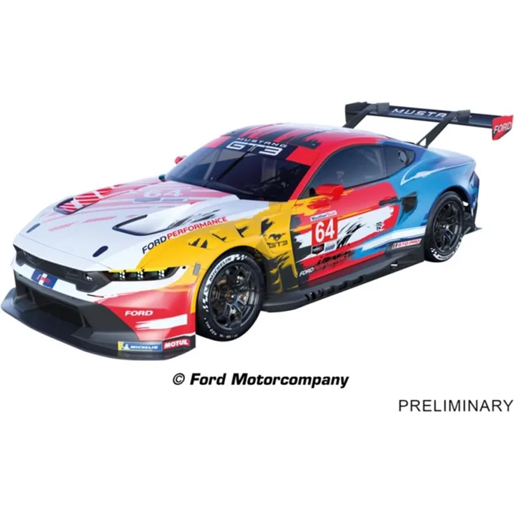 Carrera D132 Ford Mustang GT3, No.64, Digitales Slotcar im Maßstab 1:32 mit 'Champion Spirit' Sonderlackierung, geeignet für Wireless-Betrieb