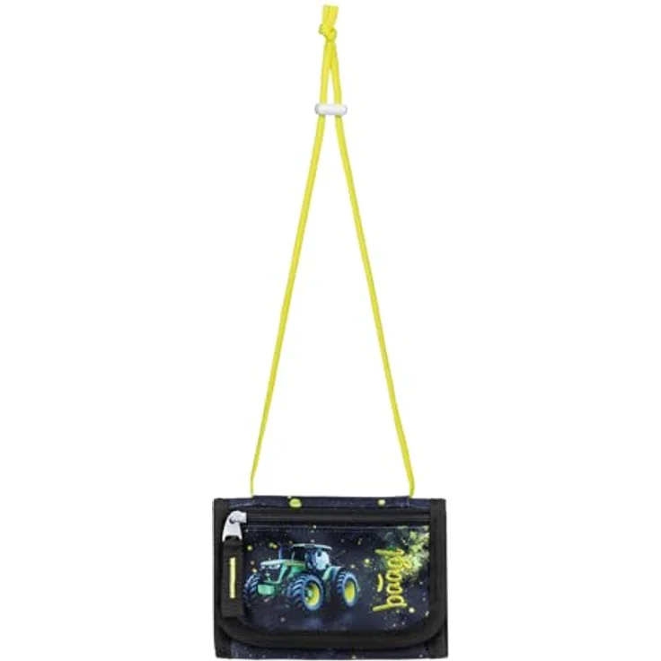 Baagl Brustbeutel Kinder Geldbörse Mini, Traktor, verstellbares Umhängeband, robuste Polyester-Konstruktion – Bild 4