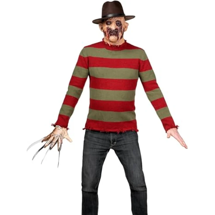 Maskworld Freddy - Nightmare Pullover Signature Edition, XXL aus hochwertigem Mischgewebe mit flauschigem Material und eingeschnittenen Bündchen für authentischen Horror-Look – Bild 4