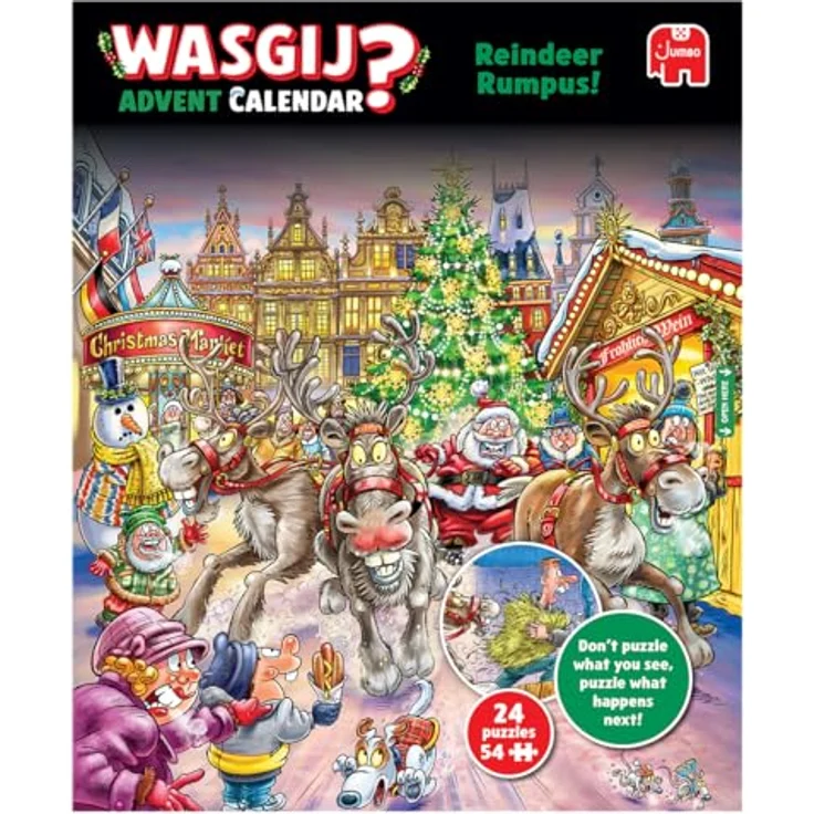 Wasgij Weihnachtspuzzle Adventskalender 2025, Rentier Raserei - 24 Tage Puzzleset mit 54 Teilen aus 100% recyceltem Karton für Erwachsene – Bild 5