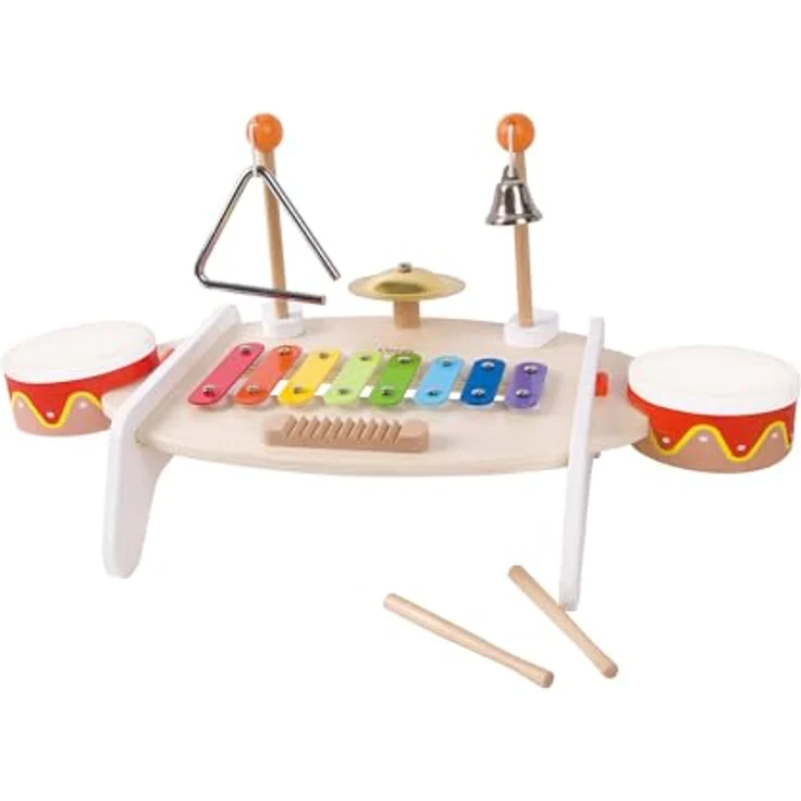 Classic World 40529 Wood Toys Musiktisch, weiß – Bild 1