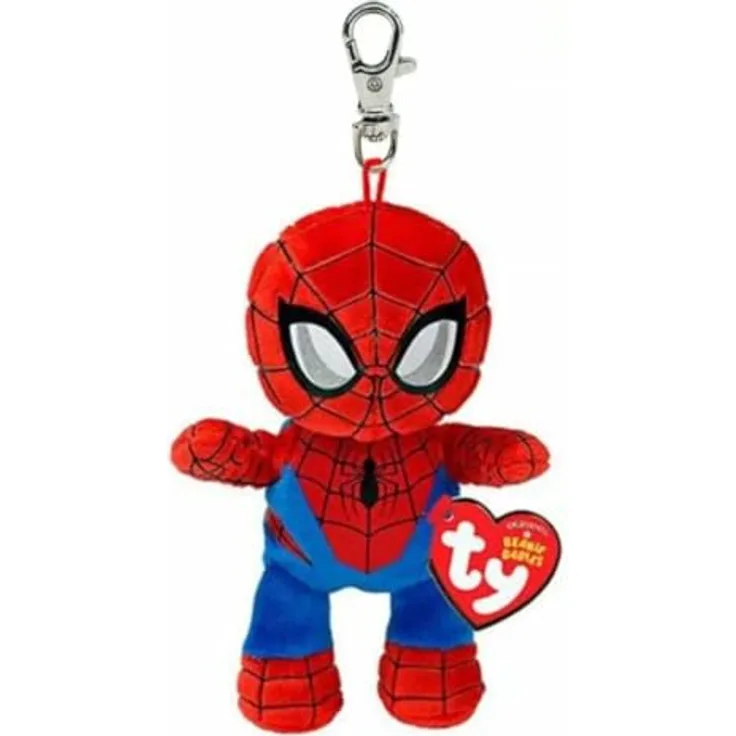 Ty Spider-Man Plüschtier, 12 cm, Rot und Blau, Beanie Babies - Offiziell lizenziertes Sammlerstück