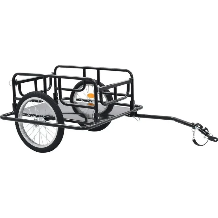 DOTMALL Fahrradlastenanhänger Fahrradanhänger 130x73x48,5 cm bis 50 kg, Stahlrahmen, Schwarz - Preisvergleich