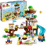 LEGO 10993 DUPLO 3-in-1 Baumhaus Spielzeug für Kleinkinder ab 3 Jahren, Mädchen und Jungen mit 4 Figuren, Tieren, Konstruktionsspielzeug mit Bausteinen und Einer Rutsche, Lernspielzeug