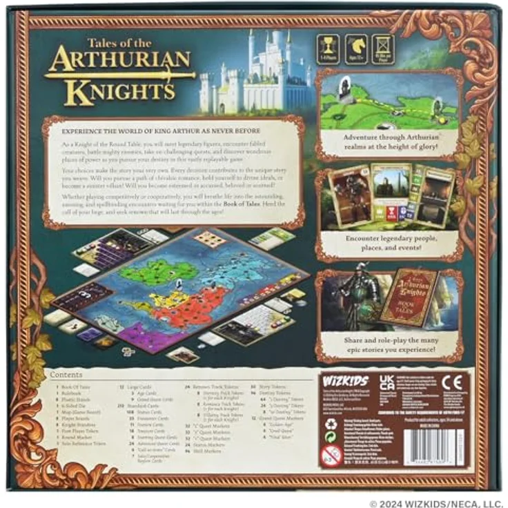 WizKids Tales of The Arthurian Knights, Brettspiel mit über 350 Seiten Geschichten und hohem Wiederspielwert – Bild 2