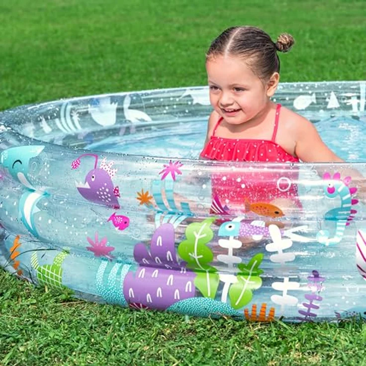 Bestway Planschbecken Deep Dive Ø 183 x 33 cm, Wasserspielzeug mit leuchtend bunten Unterwasser-Motiven, für Kinder ab 2 Jahren, von Bestway – Bild 4