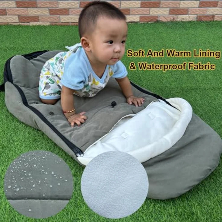 Brogtorl Universeller Kinderwagen-Fußsack, kompatibel mit Babyzen YOYO/YOYO2 & Stokke YOYO3, wind- und kältesicher, leicht zu reinigen (Olive) – Bild 2
