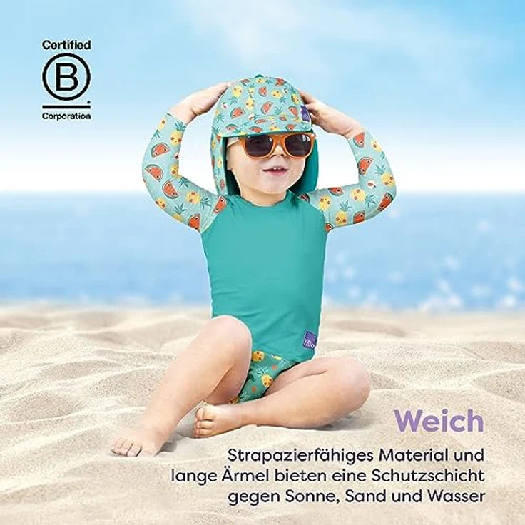Bambino Mio, schützendes Schwimmshirt für Babys und Kleinkinder, Langarmshirt mit Sonnenschutz, LSF 40+, Süß, XL (2 Jahre+) – Bild 3