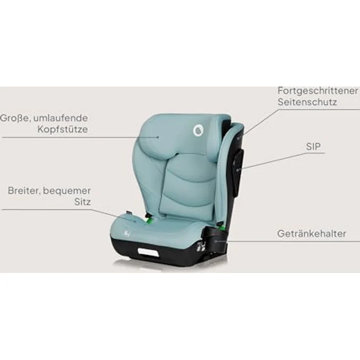 lionelo Autokindersitz NEAL I-SIZE, für Kinder von 100-150 cm, Isofix & Gurt, Getränkehalter, waschbarer Bezug – Bild 8