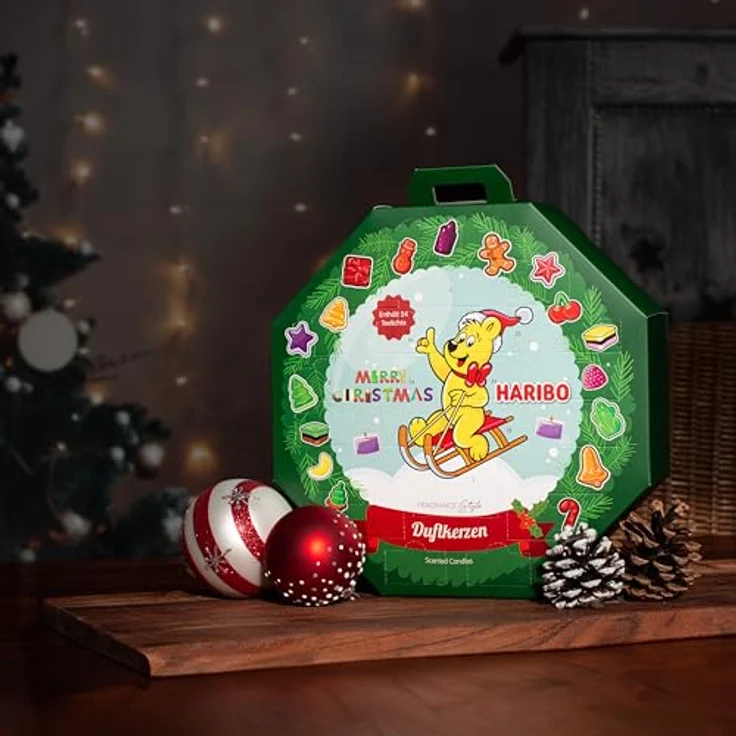 HARIBO Adventskalender Duftkerze Teelichter 2024, limitierte Edition für die Vorweihnachtszeit – Bild 2
