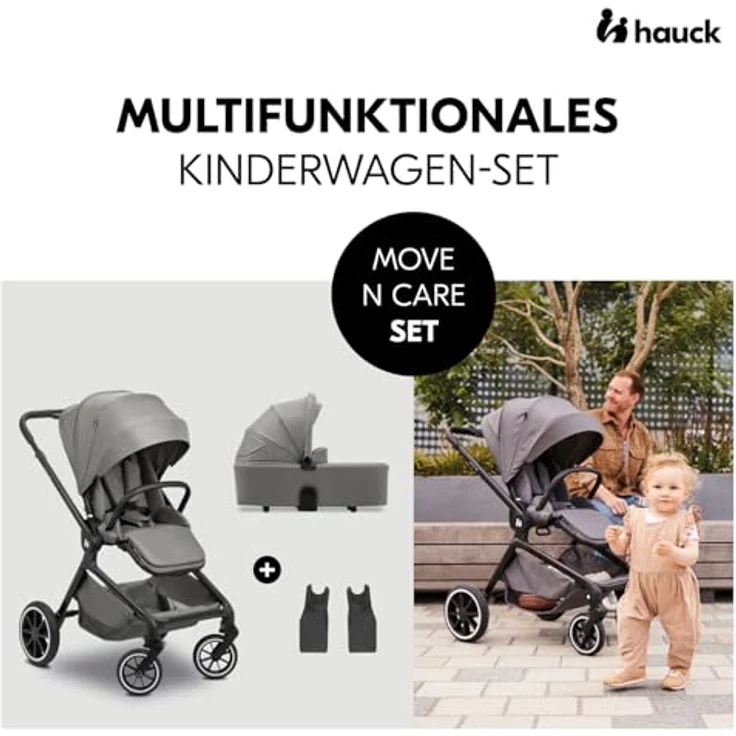 Hauck Kombi-Kinderwagen Move N Care Set - Dark Grey inkl. Gratis Mobilitätsgarantie – Bild 2