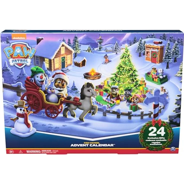 PAW PATROL Adventskalender 2024 – 24 Spielzeug-Überraschungen, 7 Welpenfiguren, Winterwelt, ab 3 Jahren – Bild 3