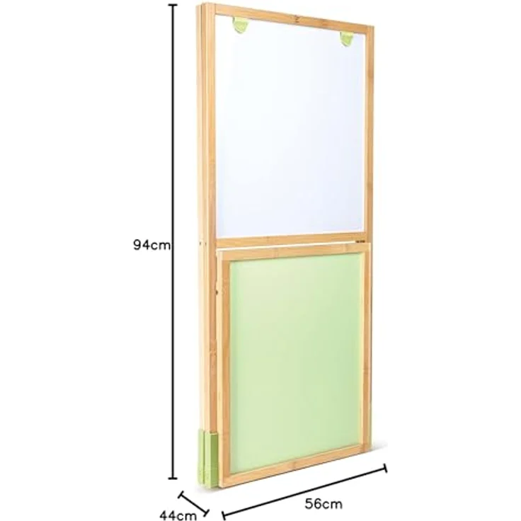 Hape Standtafel Multifunktions-Staffelei aus Bambus, höhenverstellbar, beidseitig nutzbar, mit Tafel, Whiteboard und Papierrolle – Bild 7
