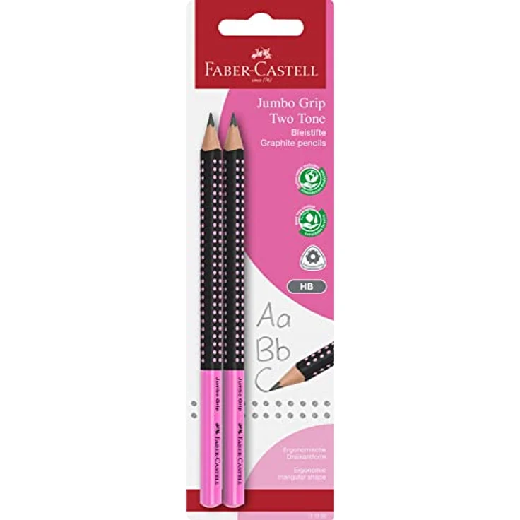 Faber-Castell Jumbo Bleistift Grip Two Tone, ergonomische Dreiecksform mit Soft Grip Zone – Bild 10