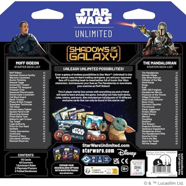 Fantasy Flight Games Star Wars Unlimited - Shadows of the Galaxy Starter Deck (English), 2-Player Set, Mandalorian and Moff Gideon Decks, Smugglers and Bounty Hunters Focus – Bild 3
